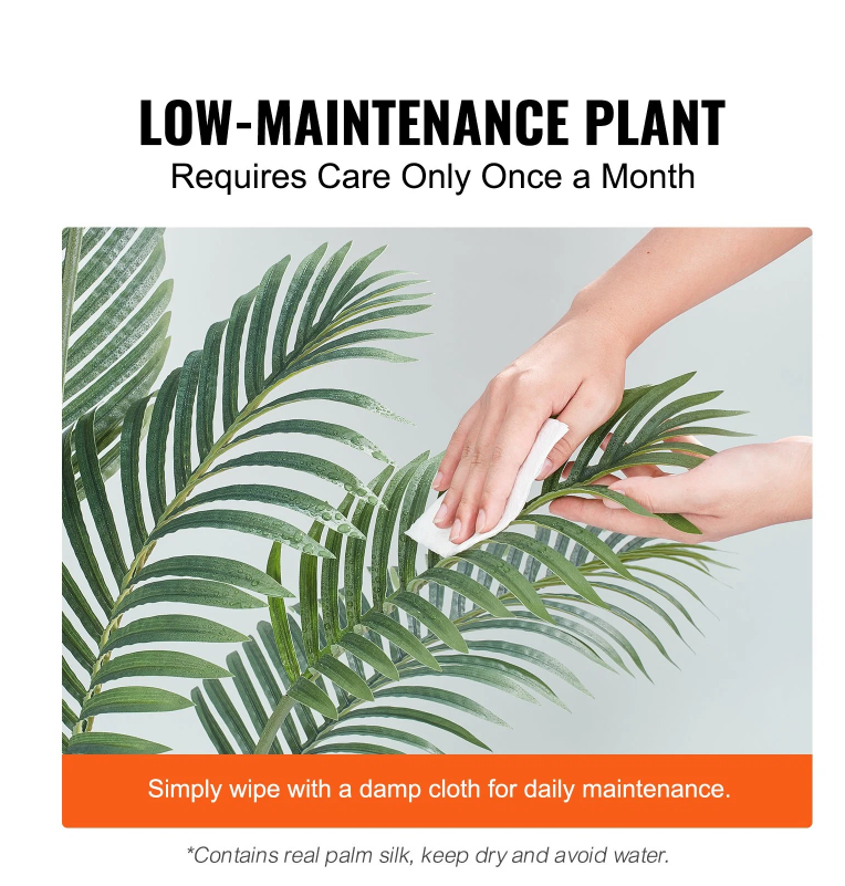 Artificial Gold Cane Palm Tree, 6.5 FT Tall