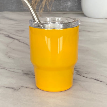 New! Mini Stainless Steel Tumbler with Straw