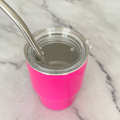 New! Mini Stainless Steel Tumbler with Straw