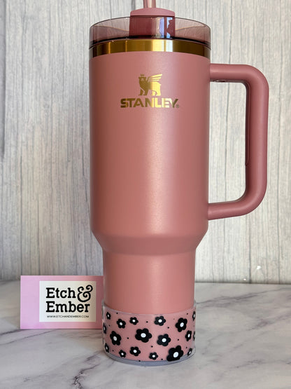 CLEAR BLACK DAISIES Tumbler Boot -fits 20-40oz