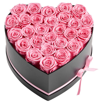 Forever Flowers, 27 Preserved Roses In A Heart Shape Box