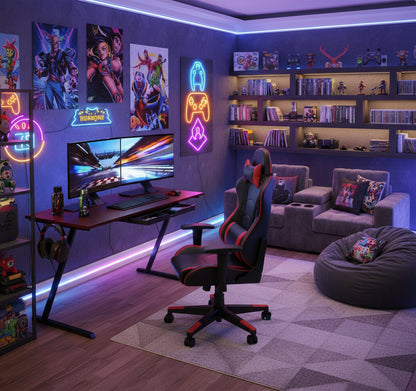 Vista L-Shape Desk with Monitor Stand, Cherry