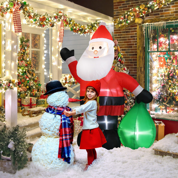 6ft Gift Santa Claus 4 LED Lights Christmas Inflatable Decoration - Patrian Supply Co.