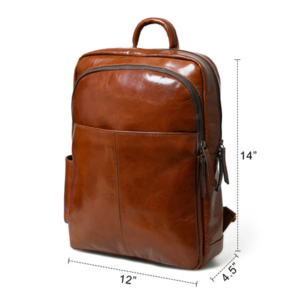 Luxury Italian Leather Backpack, Tan