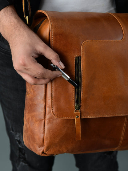 Wilson Tan Leather Crossbody Bag