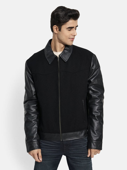 Varsity Letterman Black Jacket
