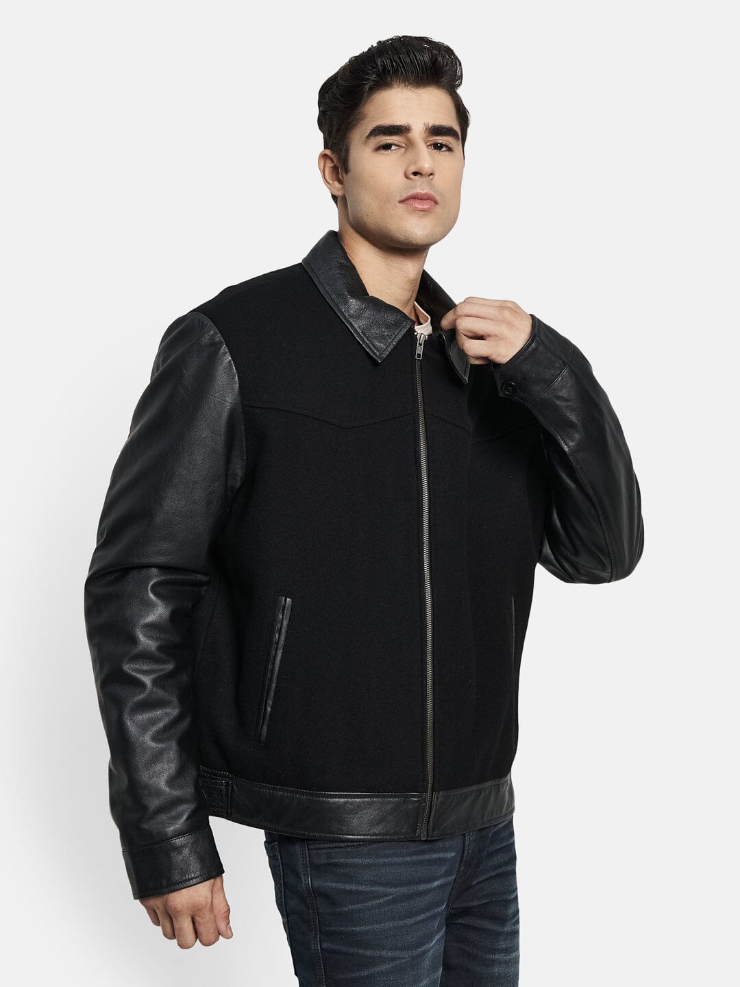 Varsity Letterman Black Jacket