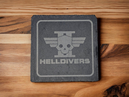 Orbital Strike Slate Coaster Set (5pc) – Serve the Super Earth