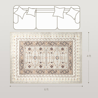 Machine Washable Area Rug 4x6