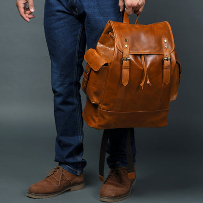 Earthen Leather Laptop Backpack