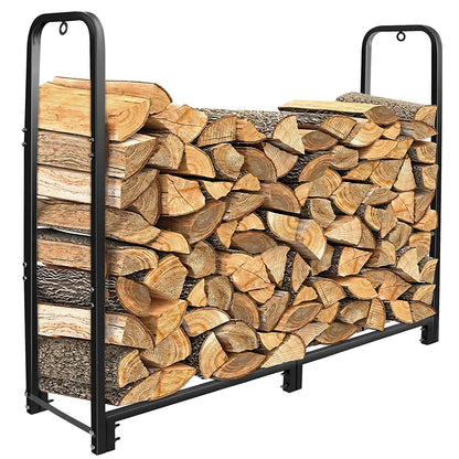 1Pc Firewood Log Rack 2500LBS Iron Wood Lumber Storage