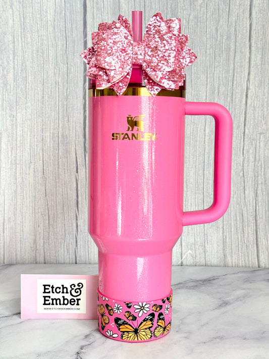 Pink BUTTERFLIES Tumbler Boot -fits 20-40oz