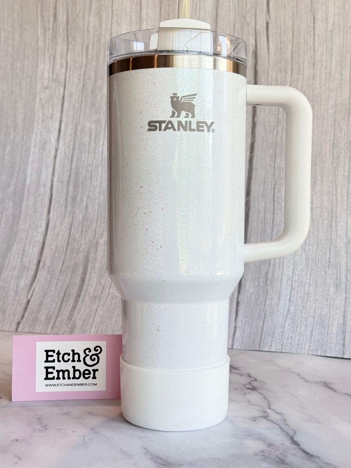 WHITE SHIMMER SMOOTH Tumbler Boot -fits 20-40oz New!