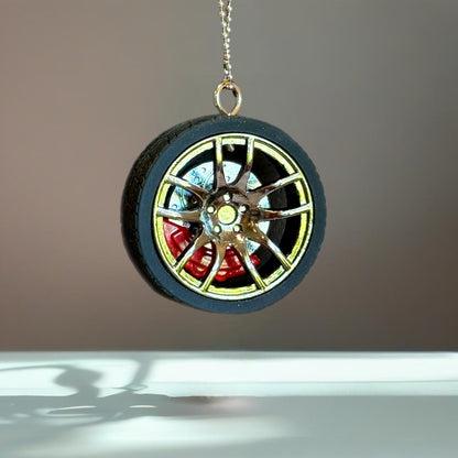 Racecar Wheel Charm - Tumbler Handle Charm