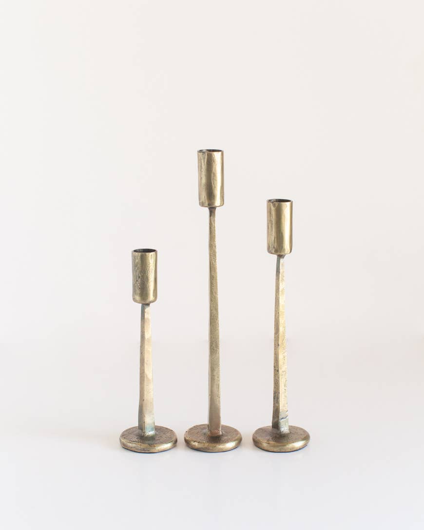 Dante Hand-Forged Iron Candle Stands | Set of 3 - Patrian Supply Co.