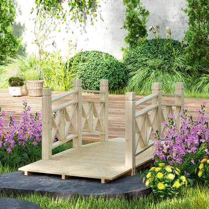 5 Ft. Wooden Garden Bridge Footbridge For  Ponds, Creeks, Streams, Nature Wood