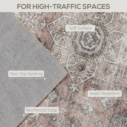 4x6 Area Rug, Vintage Machine Washable Rug