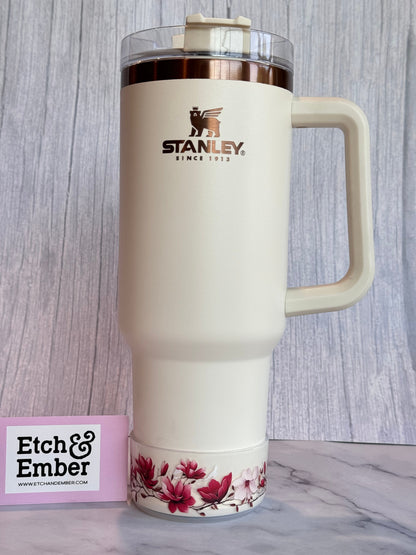 BURGUNDY MAGNOLIA Tumbler Boot -Fall fits 20-40oz NEW! Patent Pending
