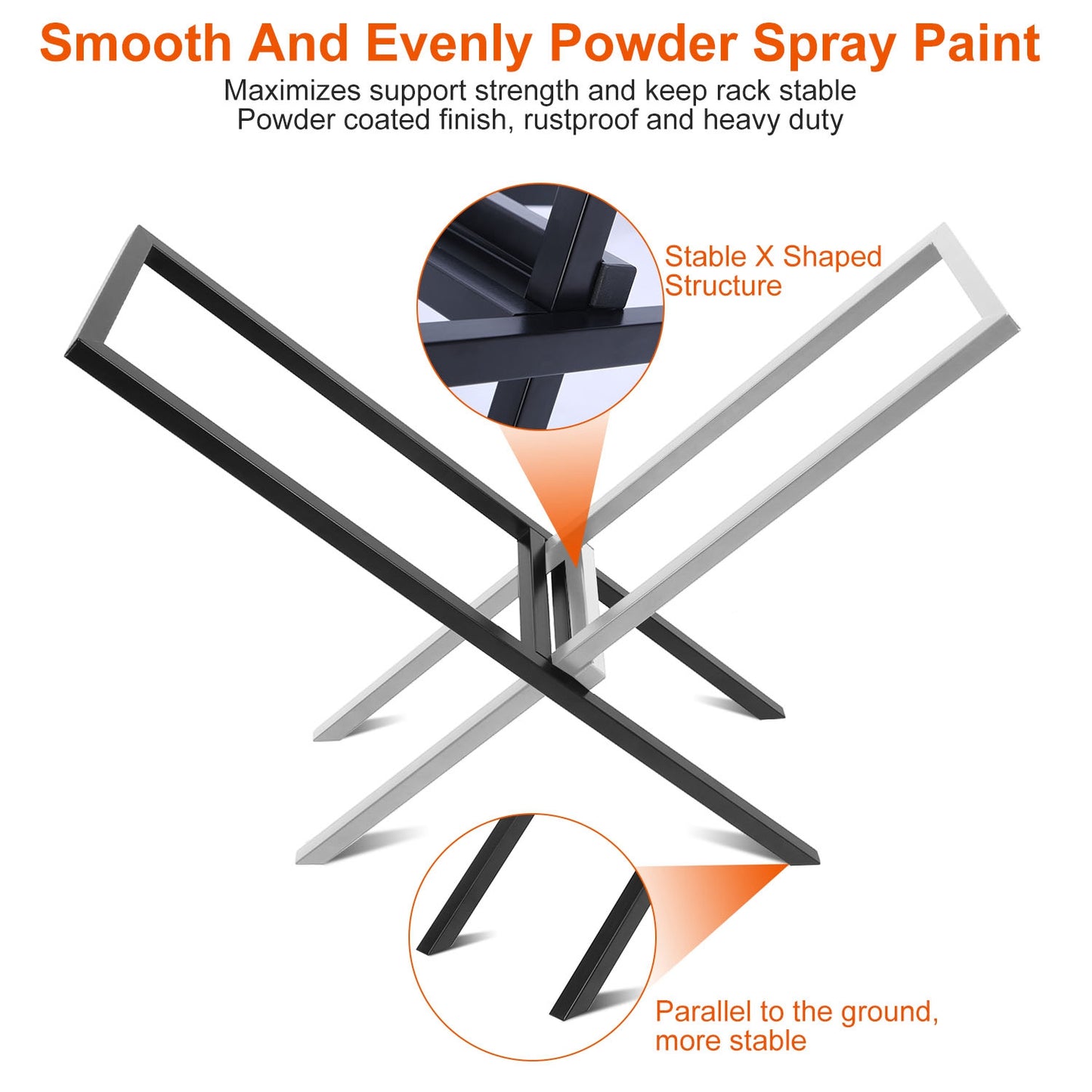 1Pc Firewood Log Rack 220LBS Steel Wood Lumber Storage