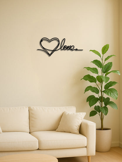 Metal Heart Love Shaped Wall Hanging Ornament Line Art Pendant Metal Wall Decor