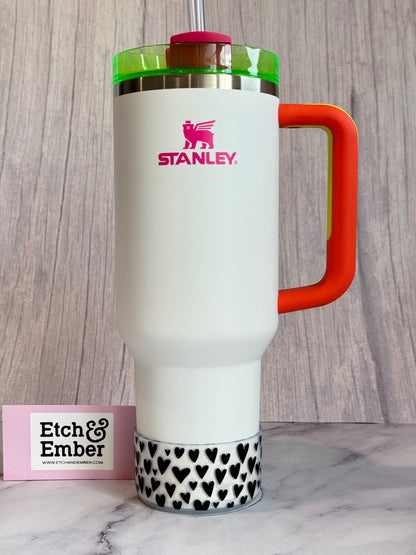 Clear Black Hearts Tumbler Boot -fits 20-40oz New!