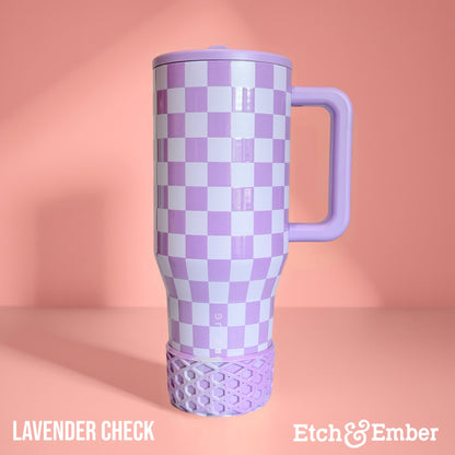 Lavender Check Remix WAFFLE Tumbler Boot -fits 20-40oz