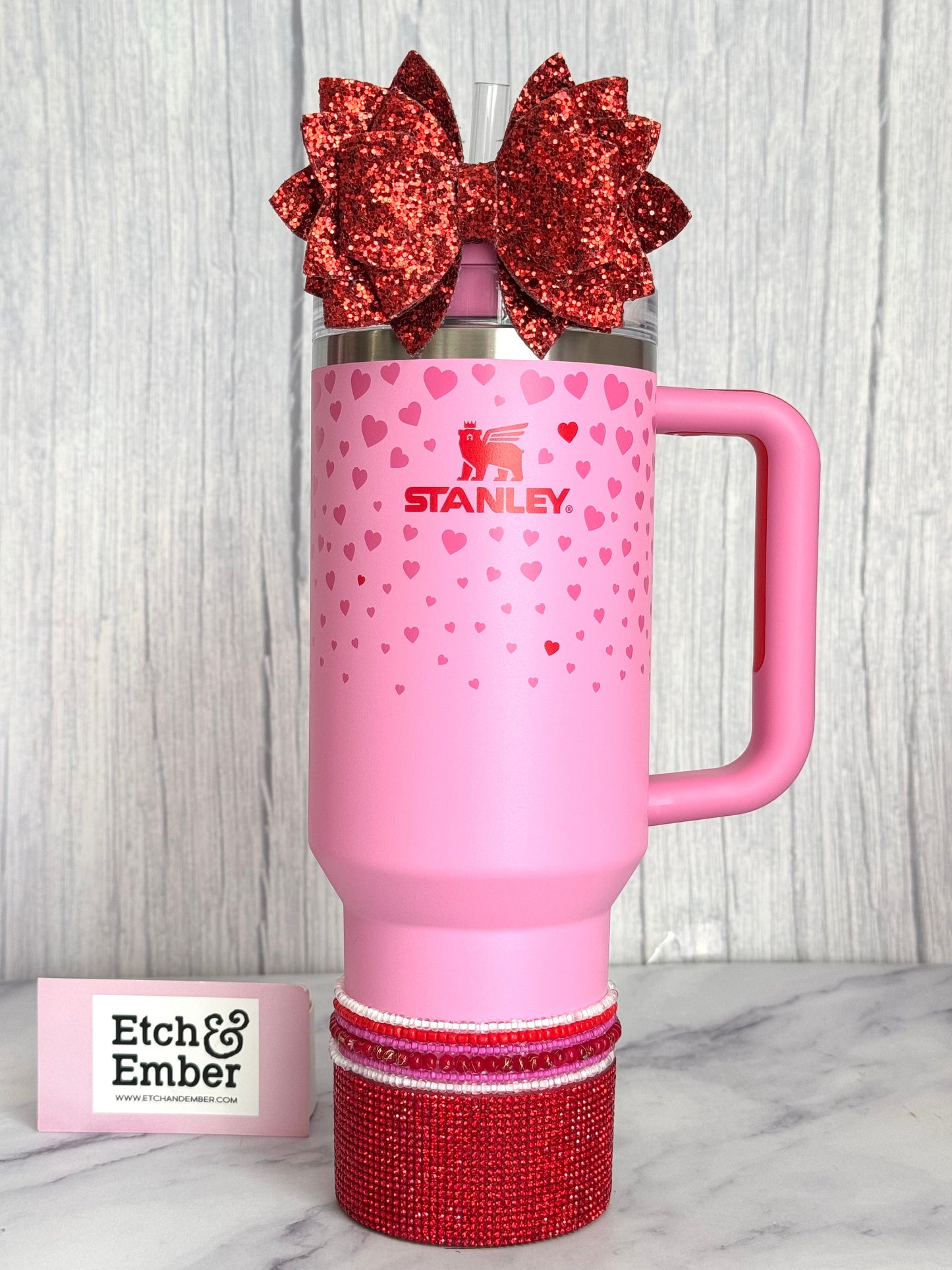 Pink & Red Tumbler Bracelet Stack -fits 30-40oz