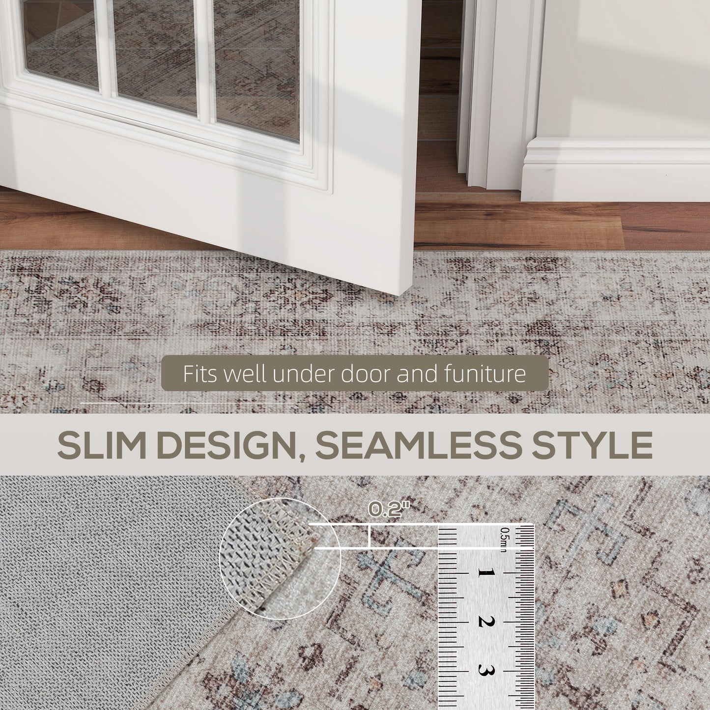 Machine Washable Area Rug 5x7