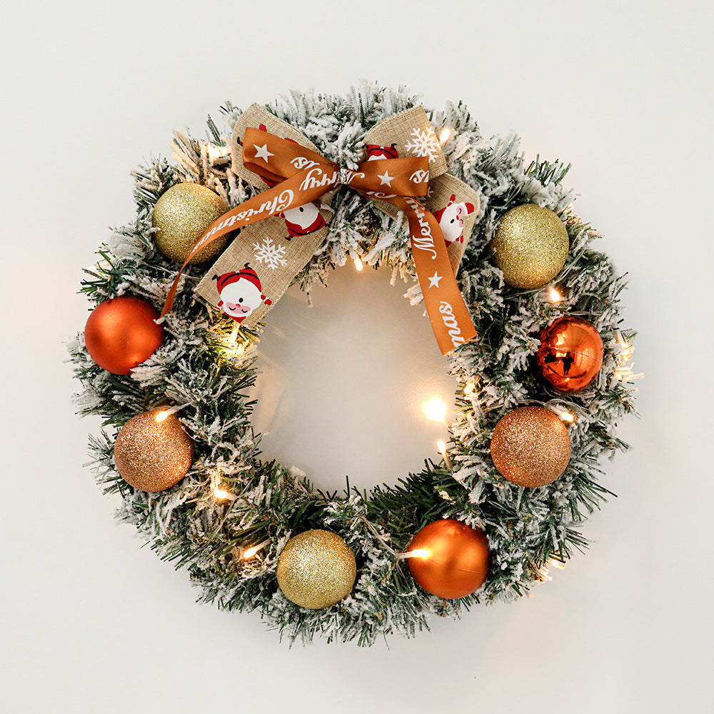 60cm Christmas Wreath with Glitter Balls & LED Lights - Patrian Supply Co.