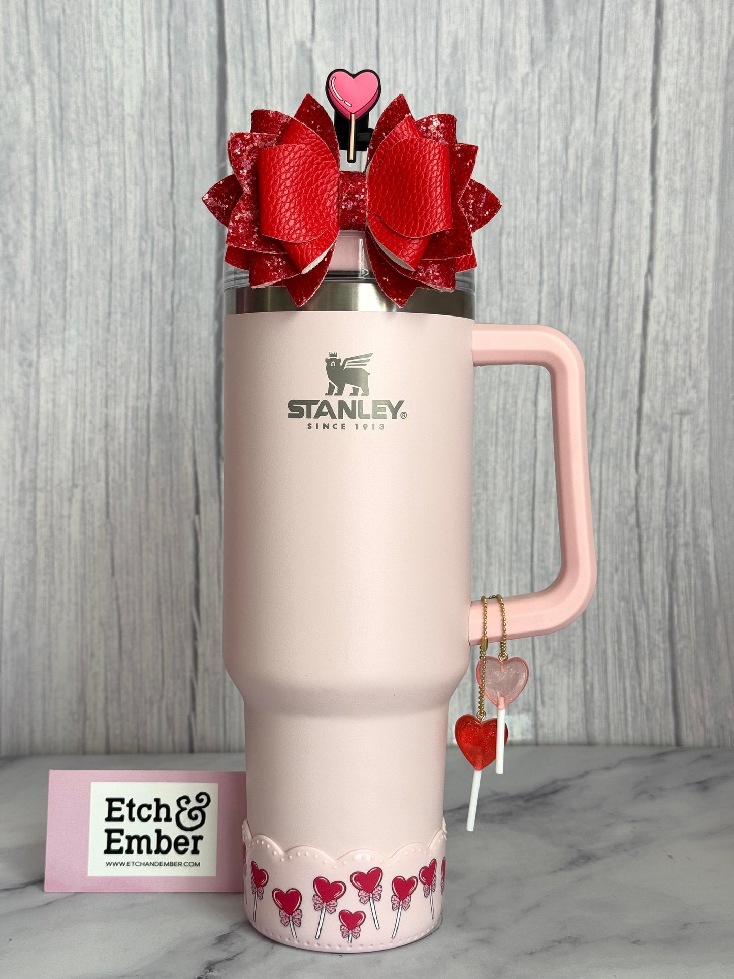 Heart Lollipop Scallop Tumbler Boot -fits 20-40oz