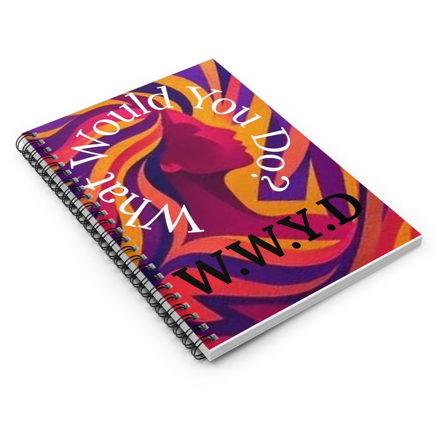 Vibrant Spiral Notebook - Inspiring Creativity, Wellness Journal, Gift for Students, Art Lovers, W.W.Y.D. Design