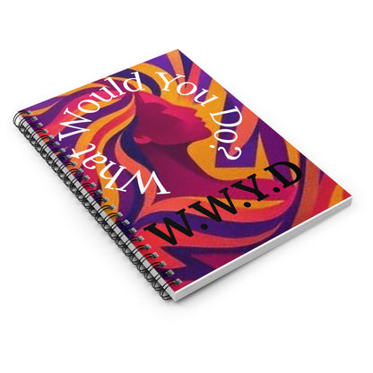Vibrant Spiral Notebook - Inspiring Creativity, Wellness Journal, Gift for Students, Art Lovers, W.W.Y.D. Design