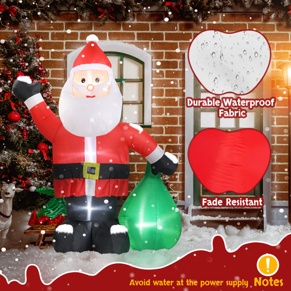 6ft Gift Santa Claus 4 LED Lights Christmas Inflatable Decoration - Patrian Supply Co.