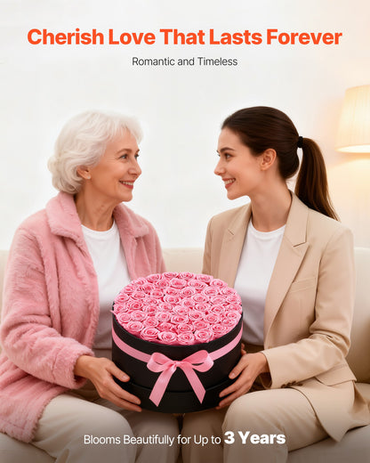 Forever Flowers, 50 Preserved Roses In A Box,