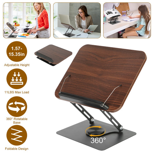 Book Stand for Reading Foldable Wood Book Holder