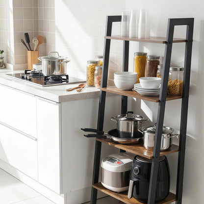 4-Tier Ladder Shelf, Bookcase Storage & Display Shelf