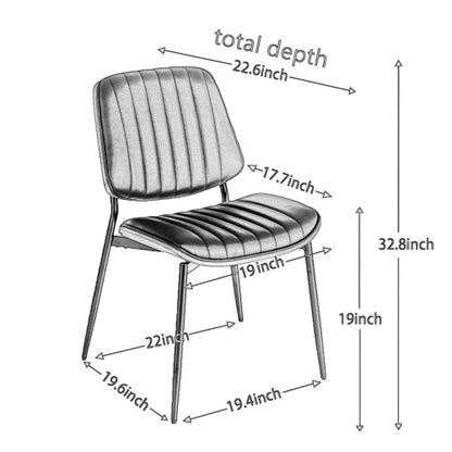 Dining Chairs Set Of 2 Mid Century Modern Retro Faux Leather Chair