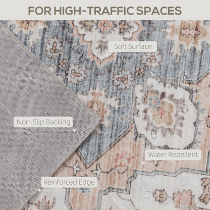 8x10 Area Rug, Vintage Machine Washable Rug