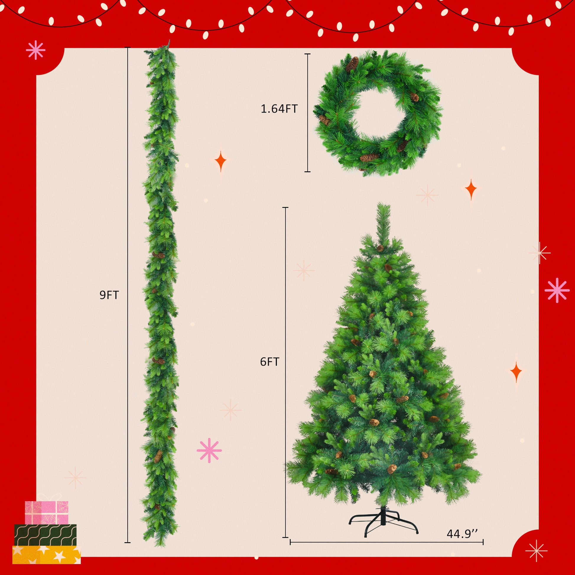 6 Feet Long Grass Green Christmas Tree - Patrian Supply Co.
