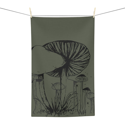 Mushroom Art Microfiber Tea Towel