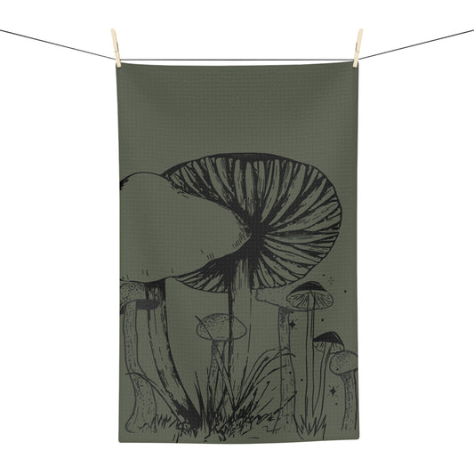 Mushroom Art Microfiber Tea Towel