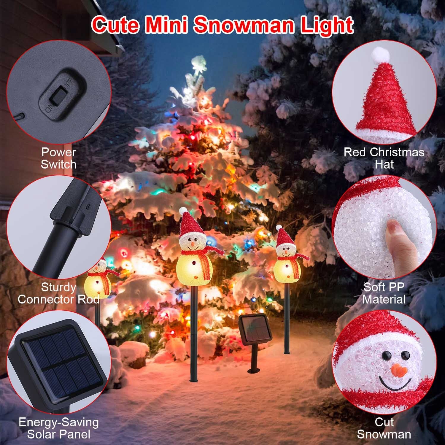Solar Powered Lamp 3 Snowmen - Patrian Supply Co.
