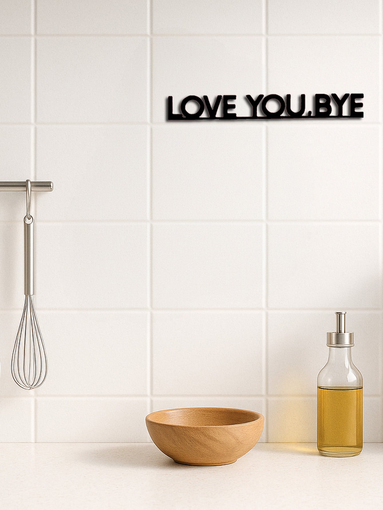 LOVE YOU BYE'Metal Sign Geometric Wall Art Create Festive Vibe Hanging Ornament