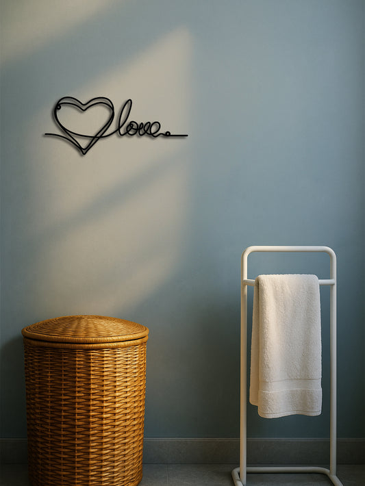 Metal Heart Love Shaped Wall Hanging Ornament Line Art Pendant Metal Wall Decor