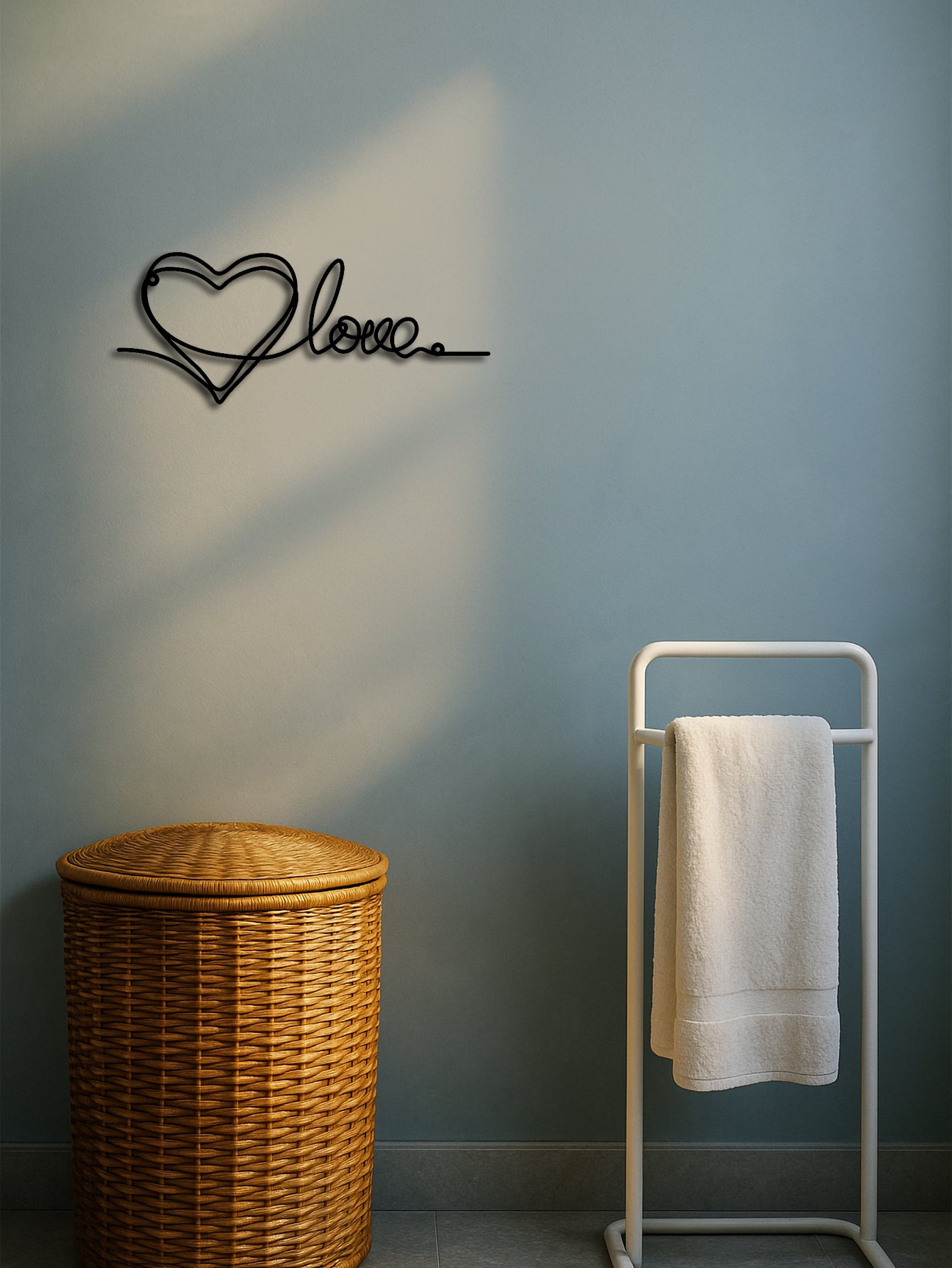 Metal Heart Love Shaped Wall Hanging Ornament Line Art Pendant Metal Wall Decor