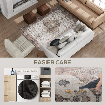 4x6 Area Rug, Vintage Machine Washable Rug