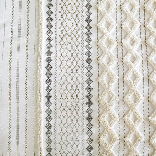 Full Queen Cotton Printed Duvet Cover Set With Chenille - Patrian Supply Co.