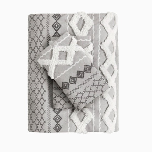 Full Queen Cotton Printed Duvet Cover Set With Chenille - Patrian Supply Co.