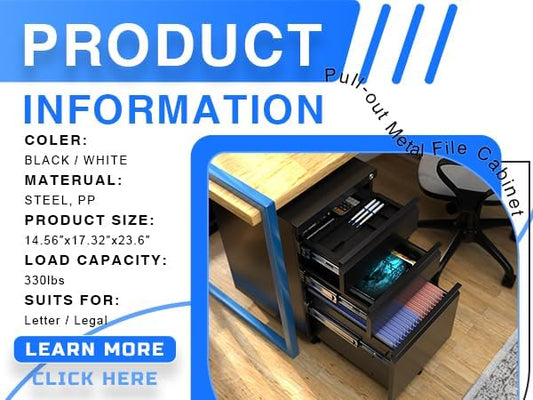 3 Drawer Mobile File Cabinet, Fully Assembled Office File Cabinets,Letter Legal A4 Size Drawer,Black