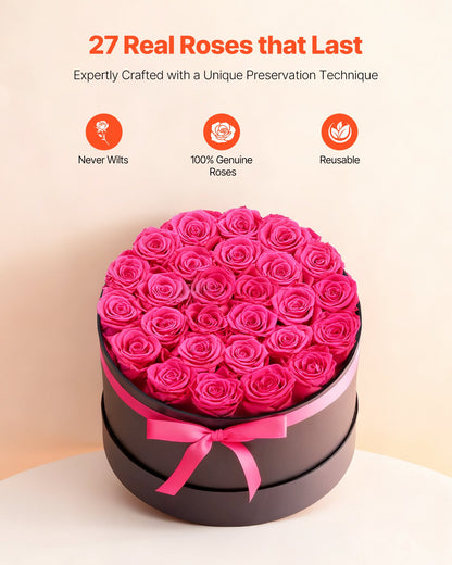 Forever Flowers, 27 Preserved Roses In A Box,